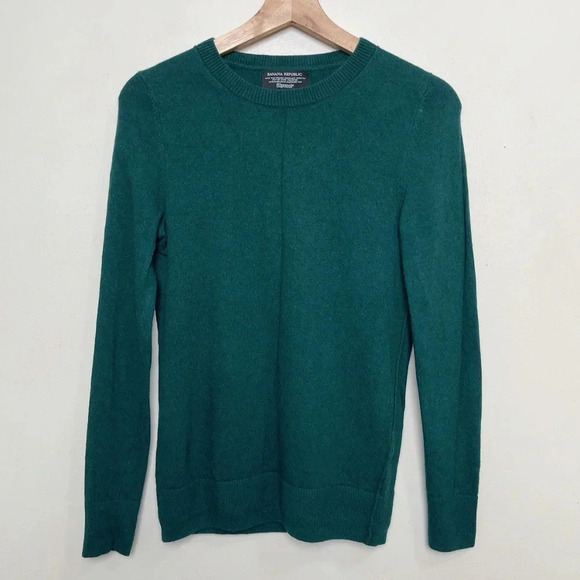 Banana Republic Womens XS Crew Neck Green Filpucci Cashmere Sweater - Picture 1 of 12